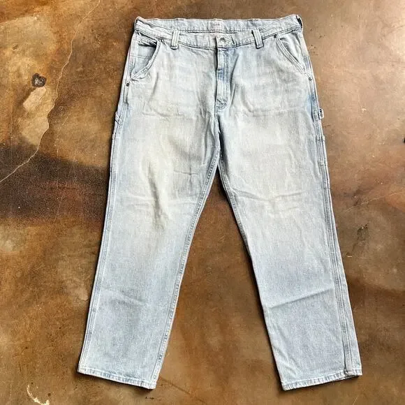 VTG Lee Men's Carpenter Denim Jeans Pants 38x30 - Picture 6 of 9